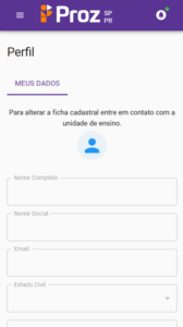 perfil do portal do aluno